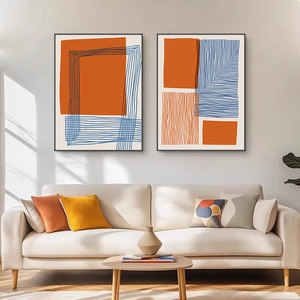 Pintura Decorativa de Pared con Bloques de Color Brillantes Estilo Nórdico, Impresión en Lienzo de Alta Calidad, Estilo Bohemio Abstracto para Decoración del Hogar - Product Image 4