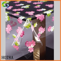 Rouleaux de nappes imprimées en PVC transparent super clair, imperméables, à motif floral