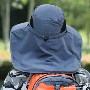 Chapeau de soleil d'été pour homme, protection UV, imperméable, avec cache-visage et protection du cou, casquette promotionnelle pour la pêche - Product Image 2
