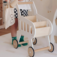 Andador de Madera Montessori para Bebés, Carrito de Empuje, Juguete de Aprendizaje para Caminar con Ruedas para Niños