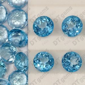 4,0-5,0 mm ronde Zwitserse blauwe topaas edelsteen, A+ kwaliteit natuurlijke losse steen - Premium blauwe topaas - Product Image 2