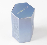 Boîte en carton hexagonale de forme personnalisée, papier spécial argenté 350g avec logo personnalisé, vente en gros