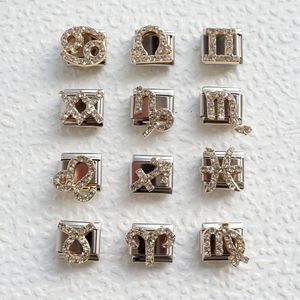 Eslabones <span class=keywords><strong>de</strong></span> Acero Inoxidable Personalizados con Signos del Horóscopo, Eslabones Italianos <span class=keywords><strong>de</strong></span> 9 mm con Cristales <span class=keywords><strong>de</strong></span> los Signos del Zodiaco para Pulsera - Product Image 6