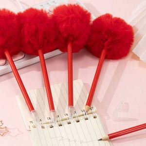 Lápiz de Madera Estándar Personalizado con Logotipo Hb Red Hairball Fancy Fashion para Niños Escolares para Promociones - Product Image 3