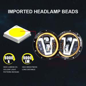 Produits promotionnels, phare LED <span class=keywords><strong>Halo</strong></span> de 7 pouces, faisceau RGB pour Jeep Wrangler Jk Tj Cj Lj H1 H2, phare LED - Product Image 6