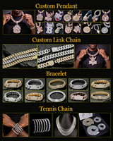 Colgante de Moissanita Iced Out de Moda: Joyería de Retrato de Dibujos Animados con Pavé Completo para Hombre, Regalo de Streetwear