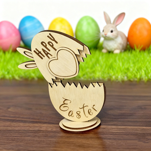 Porta Huevos de Madera con Forma de Conejo para Efectivo y Tarjetas, Decoración de Regalo de Pascua con Ranura para Insertar Dinero - Product Image 2