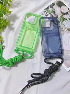 Thẻ TPU dây buộc trong suốt dây đeo màu chủ rõ ràng chống sốc Crossbody Túi khe cắm mới dây bảo vệ PC trường hợp điện thoại di động - Product Image 4