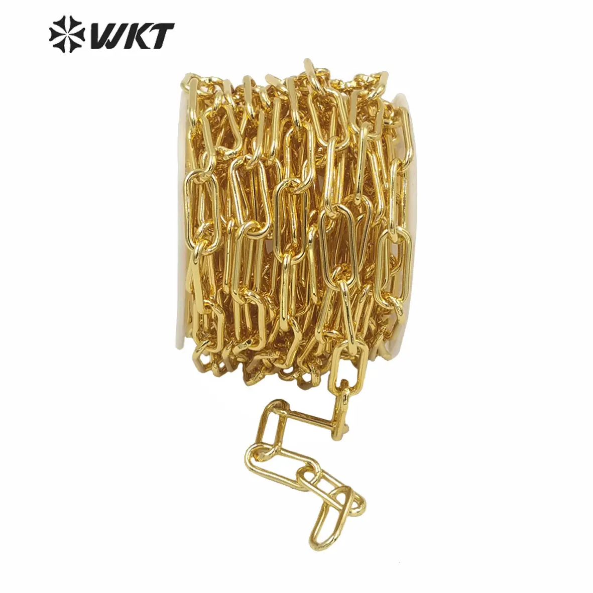 WT-BC149 WKT 뜨거운 판매 이상 연결된 chunky 체인 골드 도금 황동 체인 목걸이 인기 펑크 체인