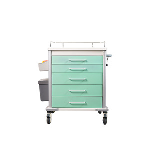Deman Medical Medication Cart 785x480mm 4 Castors Central Lock Hospital Trolley First Aid Resuscitation - Product Image 2
