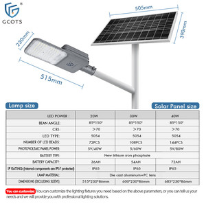 Farolas Solares LED de Alta Eficiencia para Exteriores, Personalizadas de Fábrica, Impermeables IP65, para Uso Industrial, Parques y Carreteras, con una Vida Útil de 50000 Horas - Product Image 3