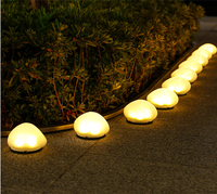 Lampe solaire LED en forme de galet, étanche, pour pelouse, allée, jardin, villa