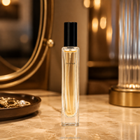 Flacon de parfum en verre rectangulaire noir personnalisé de 10 ml avec pulvérisateur à sertir, anti-fuite, rechargeable, emballage de luxe, impression sérigraphique