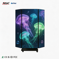 Écran LED pliable triple pour intérieur et extérieur, panneau LED, affichage numérique sur roulettes pour hall d'hôtel, exposition et magasin de vêtements
