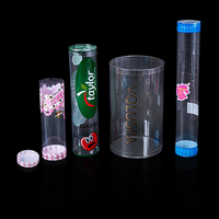 Boîte cylindrique transparente en PVC écologique personnalisée avec couvercle pour l'emballage de divers articles, options de gaufrage et de vernissage