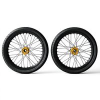 Kit de Ruedas Supermoto Light Bee X Sur-Ron X260 de 17 Pulgadas, CNC, Plateadas, Sin Cámara, 1.60x17 2.15x17