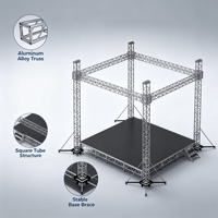 Système de toiture en treillis d'éclairage modulaire en aluminium avec scène à hauteur réglable pour mariage, spectacle, exposition