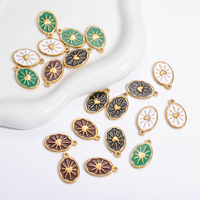 Haute qualité en acier inoxydable ovale émail coeur aimant soleil pendentifs à breloques pour collier faisant des accessoires de bijoux à bricoler soi-même