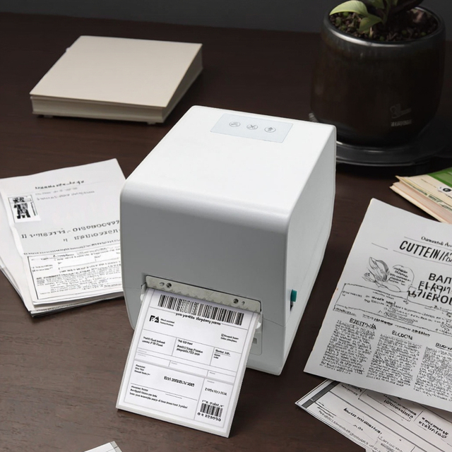 110mm Thermal Transfer Shipping Label Printer with Wireless Bluetooth WiFi USB Lan Desktop Ribbon Waybill Printing Machine