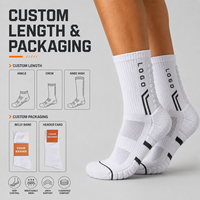 Chaussettes de sport matelassées à motif jacquard pour l'entraînement en équipe, chaussettes de sport OEM à étiquette privée avec logo personnalisé, chaussettes de basketball pour hommes