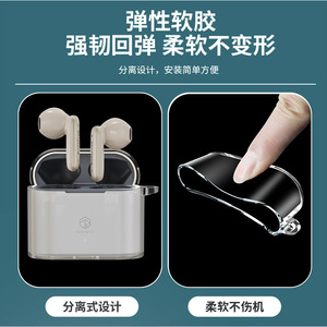 Funda transparente de TPU antichoque para auriculares inalámbricos Bluetooth, acabado mate, protección de carcasa suave - Product Image 5