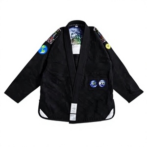 Kimono de Jiu Jitsu Brasileño Azul Profesional Personalizado con Parches Bordados, Uniforme de Primera Calidad con Tejido Perla - Product Image 2