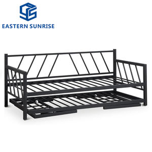 <span class=keywords><strong>Lit</strong></span> double de qualité supérieure au design élégant, style moderne, <span class=keywords><strong>lit</strong></span> <span class=keywords><strong>gigogne</strong></span> bas avec cadre robuste de couleur noire pour adultes et enfants - Product Image 4