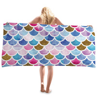 Grande serviette de plage personnalisée en microfibre recyclée à séchage rapide pour cadeau promotionnel