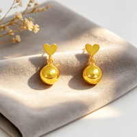 Boucles d'oreilles courtes en forme de cœur avec perles lumineuses, fabricant de bijoux de marque chinoise ES451