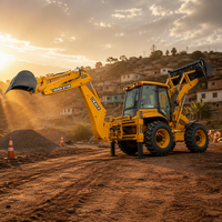 Everstar Harga Terjangkau 4WD Wheel Loader Backhoe Loader Mesin Diesel Hidrolik untuk Konstruksi Perkotaan, Pertanian, Penggalian, dan Pekerjaan Pemuatan