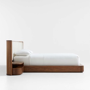 Muebles de Dormitorio, Cama King Size Tapizada en Madera Maciza con Chapa de Nogal y Mesitas de Noche OID-1117- CM, Cama King Size de Madera de Roble OID-1117- C - Product Image 4