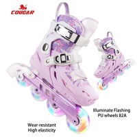 Patins à roulettes réglables pour enfants, patins en ligne pour enfants avec roues lumineuses, chaussures de patinage pour activités de plein air, patins pour jeunes débutants