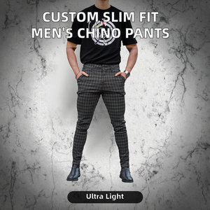 Pantalones Chinos Casuales para Hombre, Corte Recto y Ajustado, Ligeros, de Color Medio, con Cierre, Transpirables, con Logotipo Personalizado, Venta al Por Mayor, Dropshipping - Product Image 2