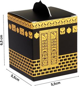 Décorations de l'Aïd Moubarak Ramadan Omra Boîte à bonbons noire estampée à chaud cadeaux du Hajj islamique boîtes <span class=keywords><strong>kaaba</strong></span> Boîtes en papier - Product Image 6