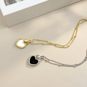Collana con Ciondolo a Cuore in Stile Smaltato per Donne, Gioielli Vintage alla Moda per Uso Quotidiano, Idea Regalo - Product Image 1