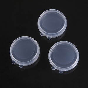 Circular Earplug Case With Lid Transparent Plastic Jewelry Organizer For Earrings Studs Hooks Pearls Buttons Storage Box 44mm - Product Image 1