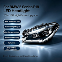 Luz diurna LED modificada tipo ojo de ángel 11-17 para BMW Serie 5 F18, conjunto de faros delanteros F10, luz baja, lámpara de dirección