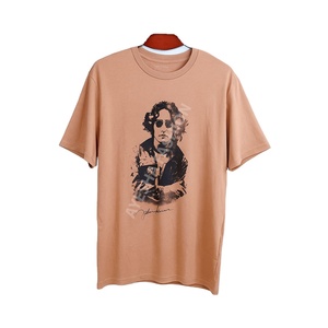 T-shirt basique à manches courtes pour hommes 200gsm tissu tricoté imprimé des deux côtés respirant coupe régulière grande taille - Product Image 1