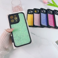 Coque de téléphone antichoc pour iPhone 18 17 16 ProMax en PC rigide et TPU avec paillettes brillantes et protection surélevée de l'objectif de l'appareil photo