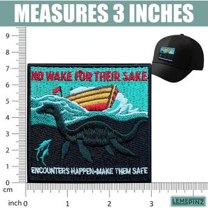 No Wake For Their Sake Embroidery Patch 3 Inches Iron On <b>Sew</b> On Travel Applique Patch For <b>Bags</b> - Product Image 2