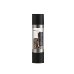 Pepper Grinder Sea Salt Mill Manual Pepper Mill Adjustable Coarseness Ceramic Inner Core Double Head Grinder