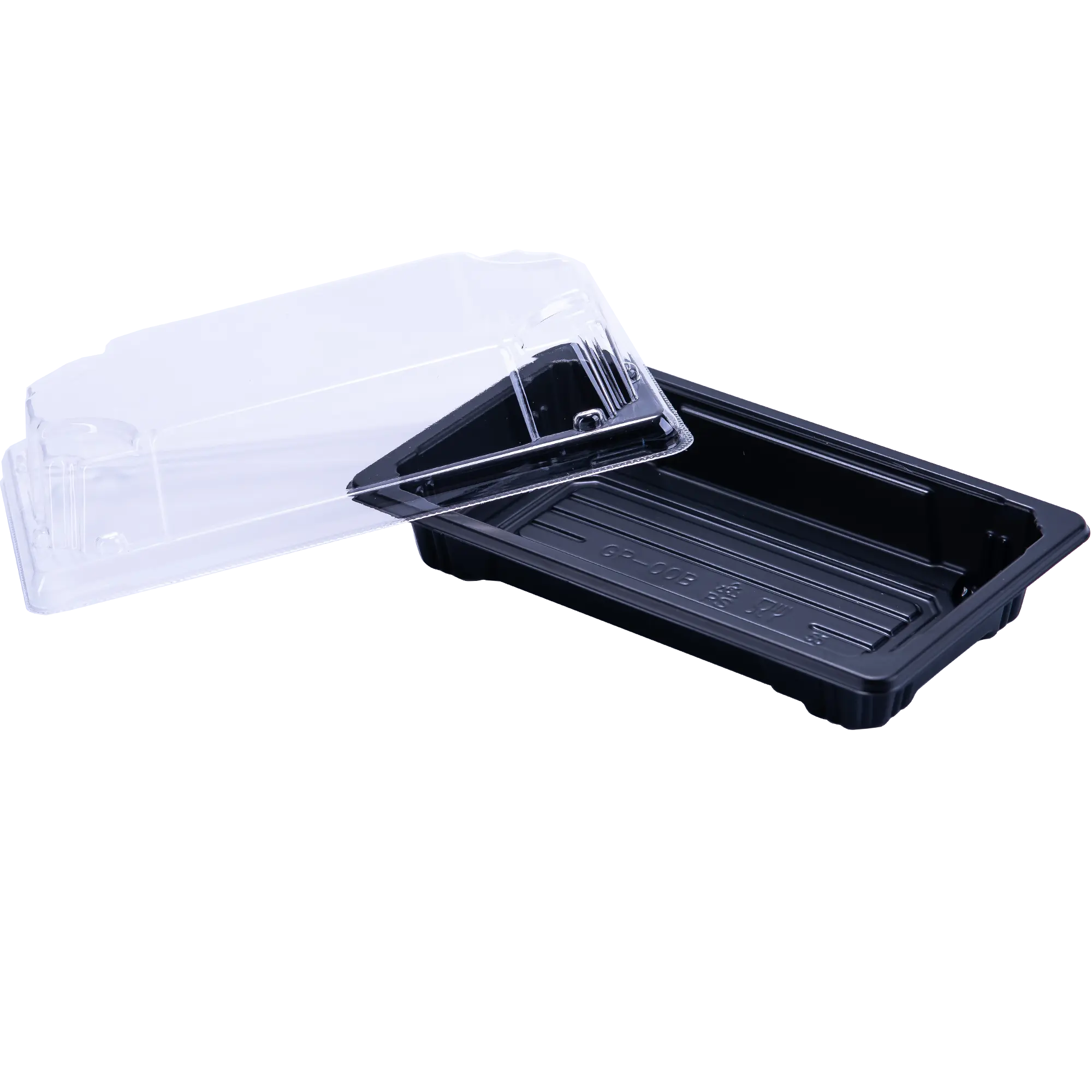 使い捨て食品寿司容器カスタムボックストレイ蓋付きパッキング黒透明ケーキボックス