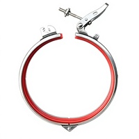 Collier de serrage rapide en acier inoxydable avec doublure intérieure en caoutchouc rouge, vis réglable, verrouillage robuste, étanchéité renforcée