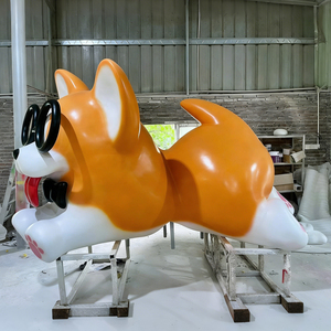 कस्टम विशाल शॉपिंग मॉल कॉफी दुकान रेस्तरां मूर्तिकला कला फिबेसन प्लास्टिक कुत्ते बिल्ली सजावट मूर्तिकला बिक्री के लिए - Product Image 1