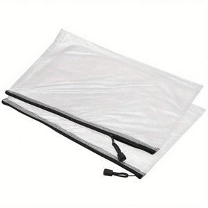 Bolsa de malla transparente con cremallera, bolsa de plástico para archivos, bolsa de archivos reutilizable, bolsa de almacenamiento doméstica de gran capacidad, carpeta de PVC - Product Image 4