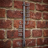 Termometer Taman Digital Big Gardem, Terpasang di Dinding, Bahan Logam Zinc Alloy, Skala Indoor Outdoor, Model Klasik
