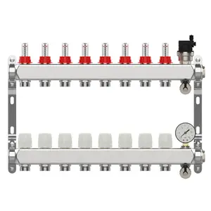 Nuova versione in acciaio inossidabile di alta qualità per il <span class=keywords><strong>riscaldamento</strong></span> del collettore dei <span class=keywords><strong>collettori</strong></span> del <span class=keywords><strong>pavimento</strong></span> dell'acqua della pompa - Product Image 1