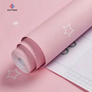 Dsthing – papier peint en soie rose, décoration de la maison, papier peint imperméable auto-adhésif en Pvc