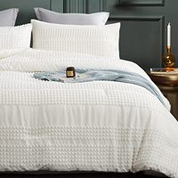 Ensemble de couette moderne en microfibre tissée et tuftée, 3 pièces, style bohème, housse de couette et 2 taies d'oreiller, taille Queen, 200TC, doux, vintage, toutes saisons