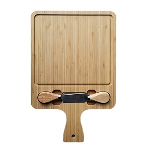 Bamboo Cutting Board <b>Set</b> With <b>Cheese</b> <b>Knife</b> Portable For Food Serving And Kitchen Use - Product Image 1